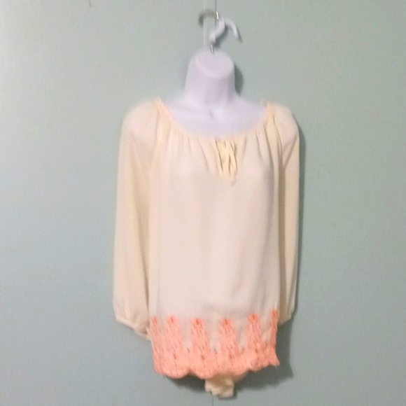 J‎ Jill Blouse Size Large White\ Coral Designs - Picture 1 of 13